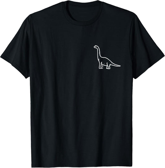 Minimalist Brontosaurus Outline Dino Lover Paleontology Gift T-Shirt