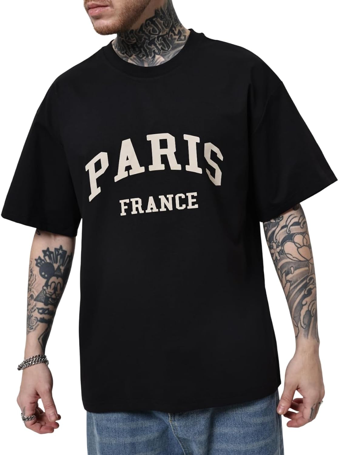 Men's Letter Graphic Tees T Shirts Round Neck Short Sleeve Summer Tops