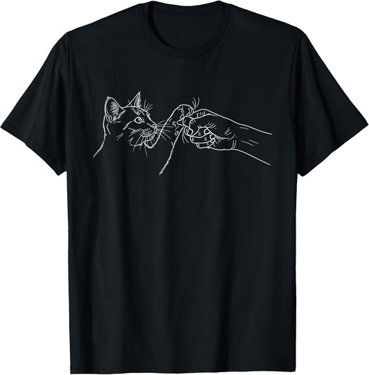Funny Cat Punch Hand Friendship Fist Bump Cat Lovers T-Shirt