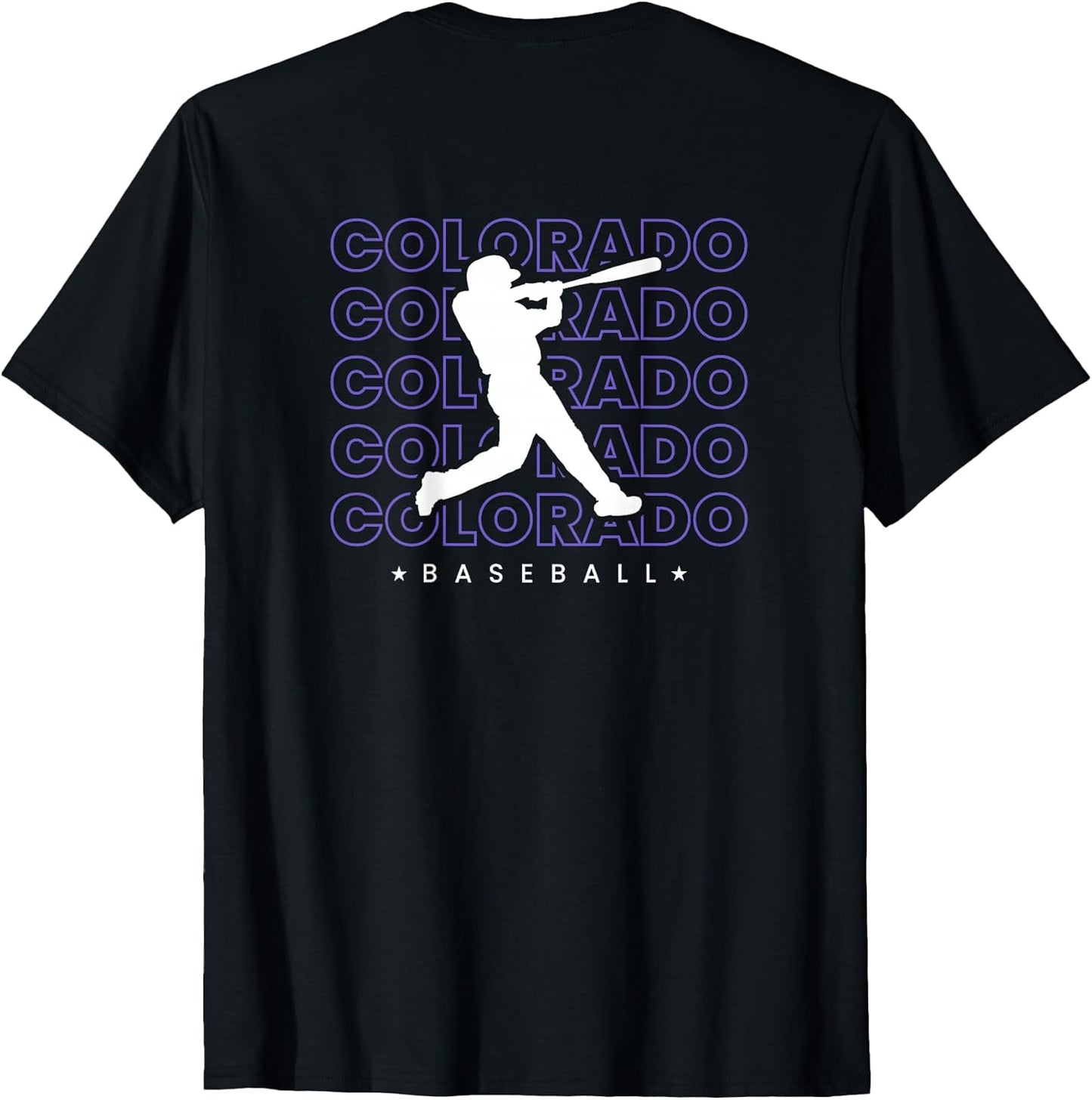 Colorado Baseball Backprint Retro Minimalist Baseball Lover T-Shirt