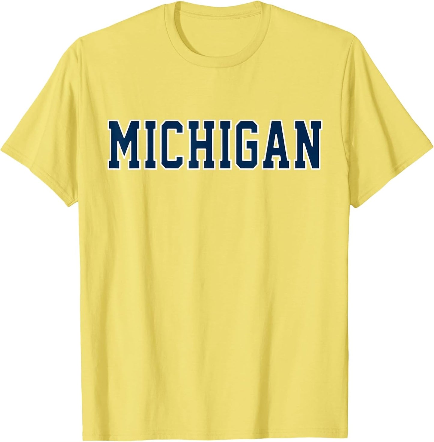 Vintage Michigan Look Blue Maize Men Retro Gold Michigan Tee T-Shirt