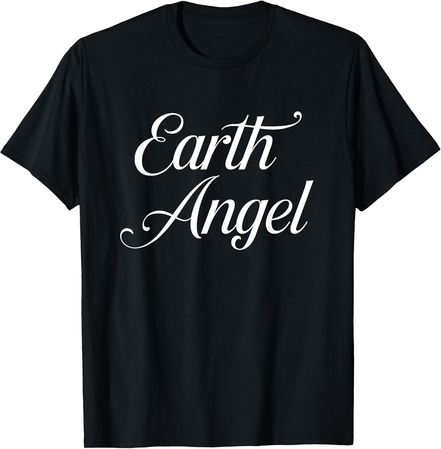 Unisex-Child T-Shirt, Black, Small, Short Sleeve, Crew Neck, Classic, Lightweight, Earth Angel