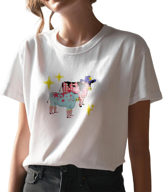 Women Y2K Retro Holiday Graphic Cotton T-Shirts Oversized Soft Washed Tee for Valentine's Day
