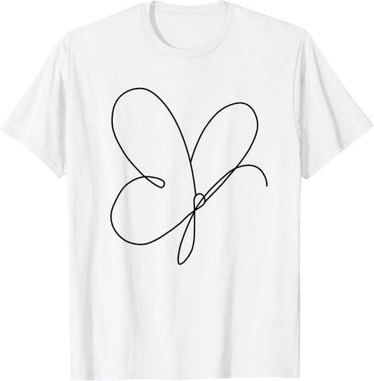 Butterfly Line Art Abstract Minimalist Butterfly Lover T-Shirt