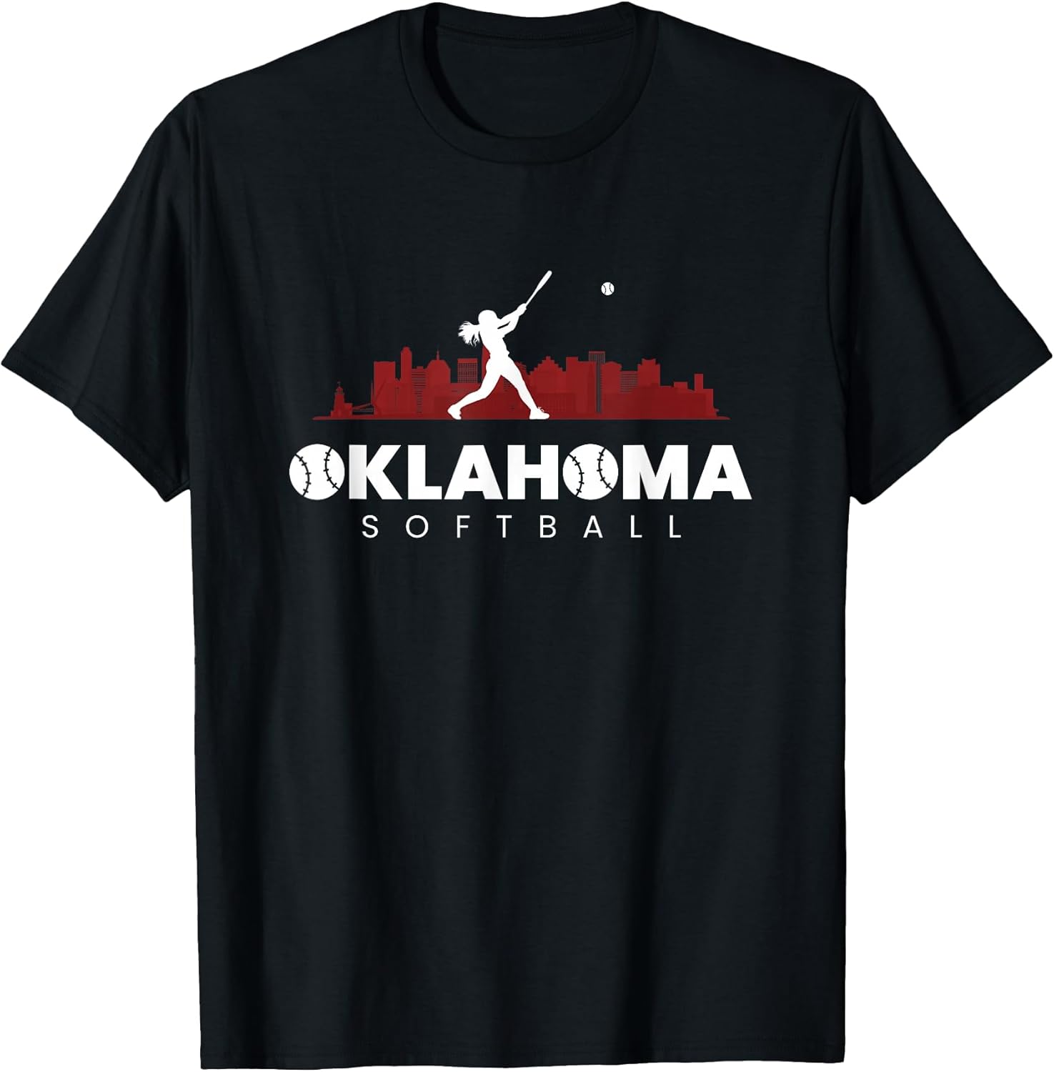 Oklahoma Softball Vintage Minimalist Retro Softball Lover T-Shirt