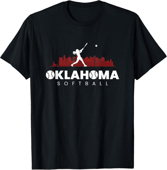 Oklahoma Softball Vintage Minimalist Retro Softball Lover T-Shirt