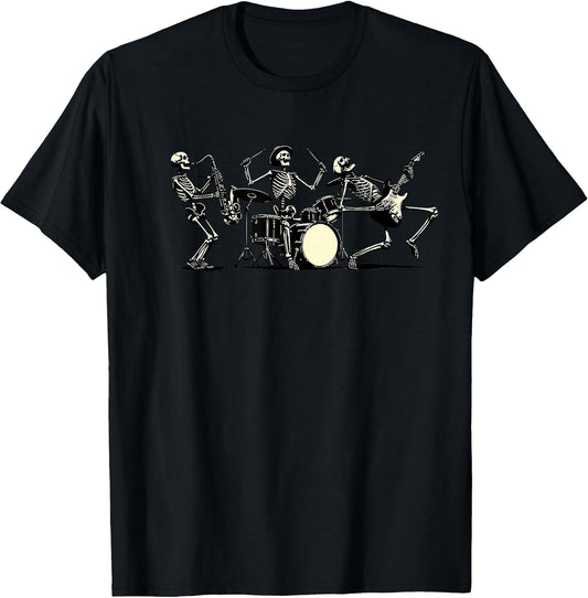 Funny Retro Skeleton Band Rock Music Apparel