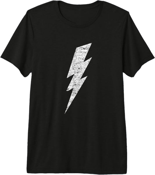 Bold Lightning Bolt - Distressed Minimalist Graphic Art Premium Tri-blend T-Shirt