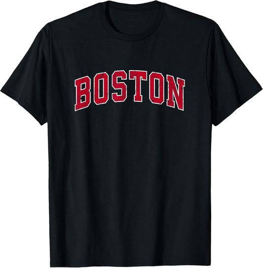 Boston Massachusetts MA Vintage Sports Design Red Design T-Shirt