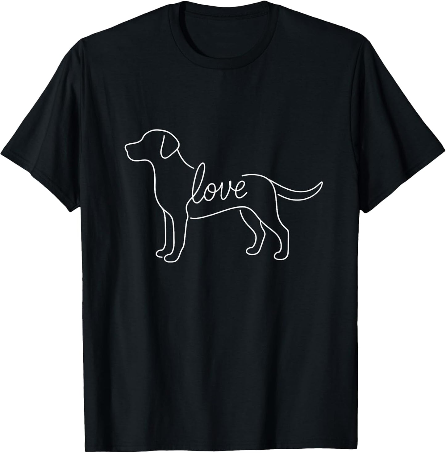 Labrador Retriever Love Line Art Minimalist Lab Dog Lover T-Shirt