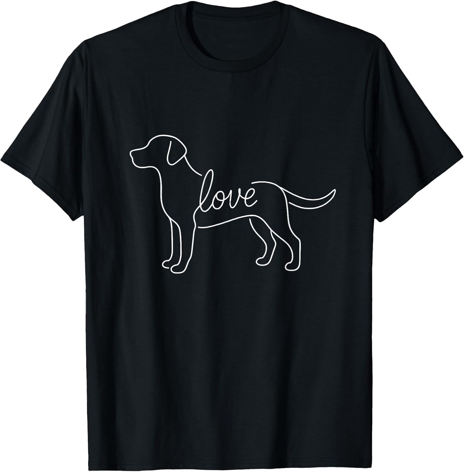 Labrador Retriever Love Line Art Minimalist Lab Dog Lover T-Shirt