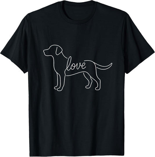 Labrador Retriever Love Line Art Minimalist Lab Dog Lover T-Shirt