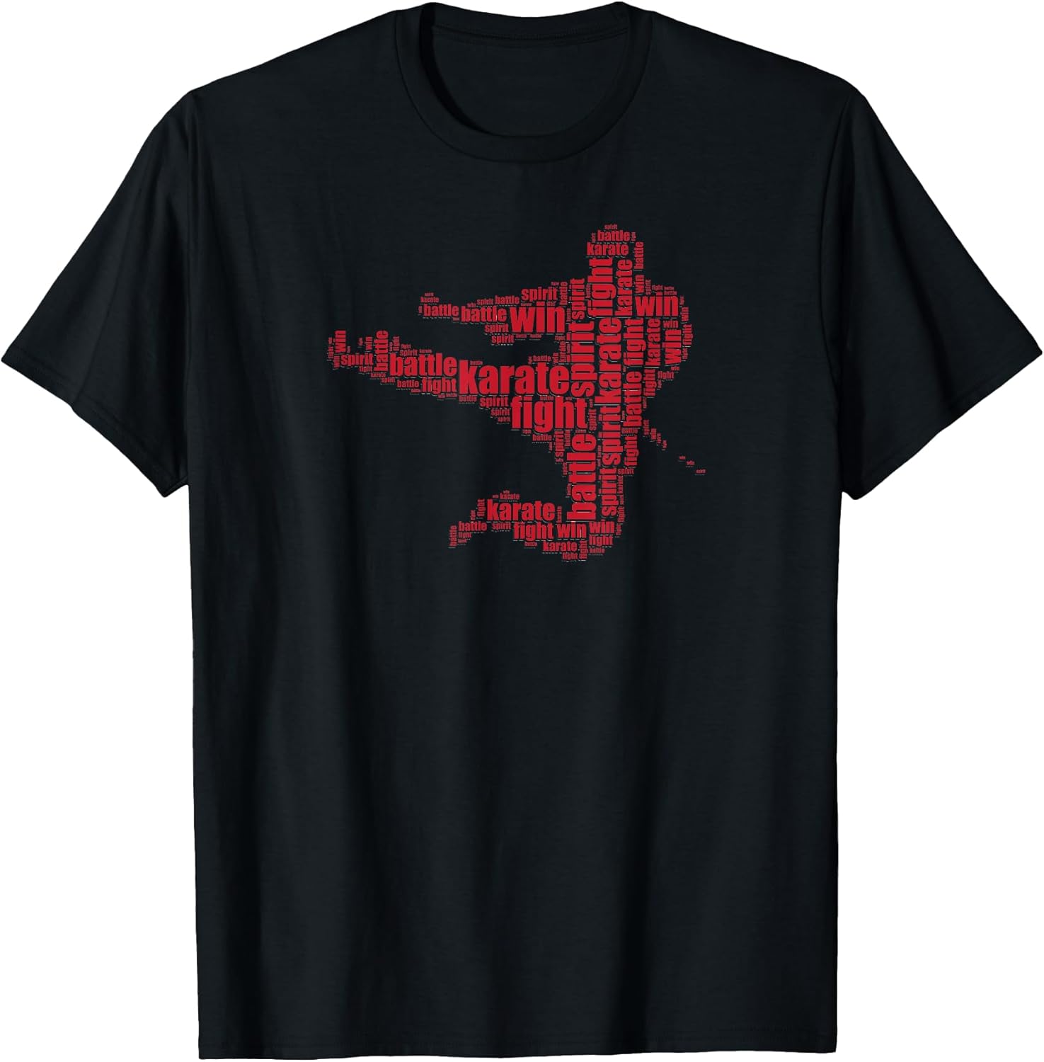 Word Cloud Karate T-Shirt For Self Defence