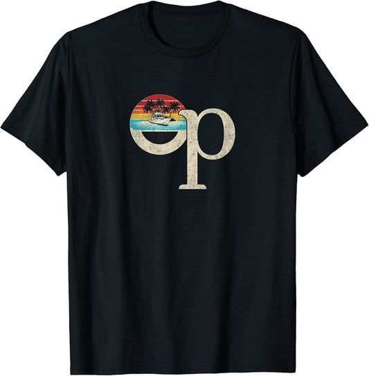 Op Ocean Vintage Pacific Ocean Beach Sun Palm Trees Retro T-Shirt