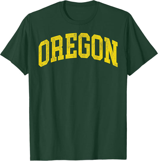 Vintage Oregon Men Oregon Women Retro Green Throwback T-Shirt