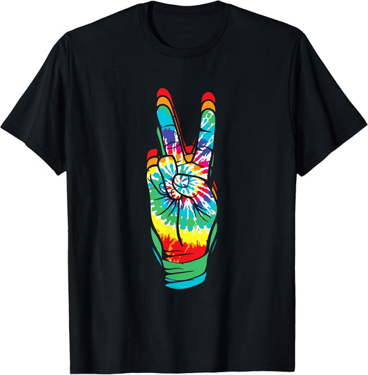 Retro Peace Sign Vintage Tie Dye 60's 70's Hippie Funny T-Shirt