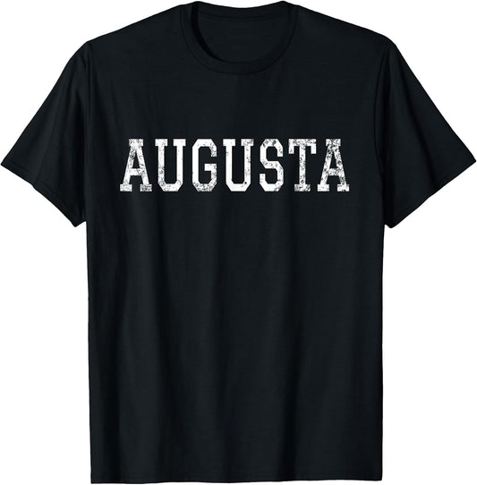 Augusta Vintage White Text Apparel T-Shirt