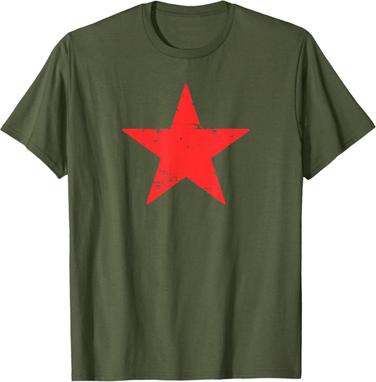 Retro Red Star Distressed Revolution Vintage Retro T-Shirt