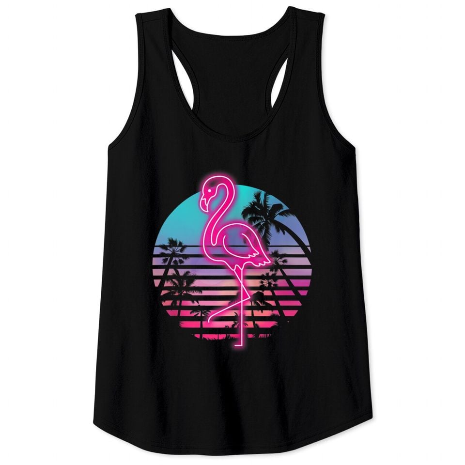 Zoo Animal Tropic Summer Sunrise Flamingo Tank Top