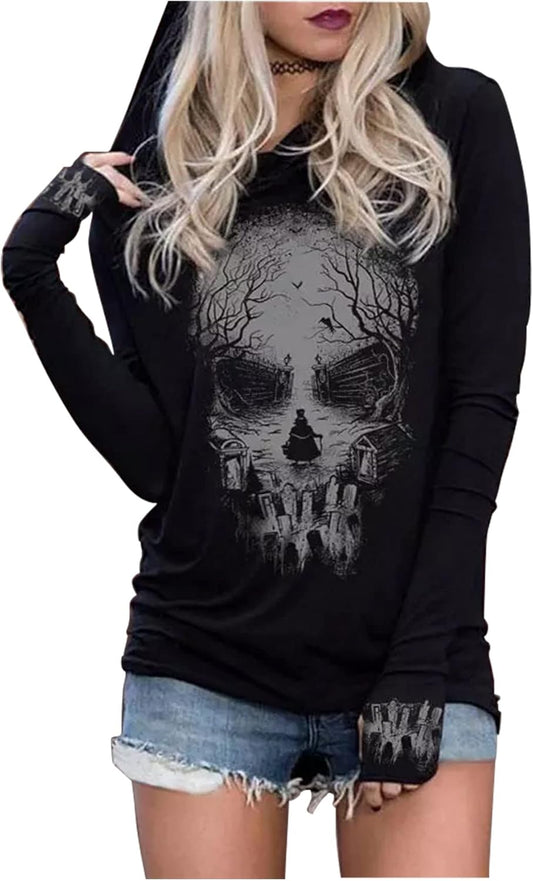 Hoodies Shirts for Women Early Fall Long Sleeve Tops Vintage Graphic Outfits Tops Fashion Pullover Tees 2025