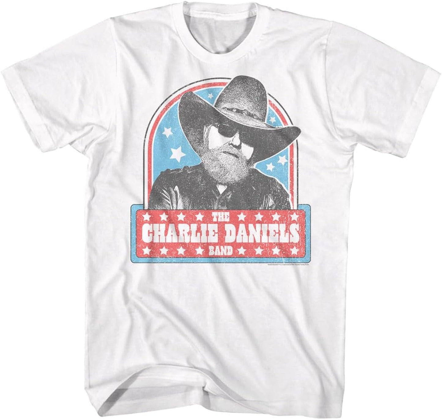 The Charlie Daniels Band Mens White Short Sleeve T Shirt Vintage Style Country Music Graphic Tees