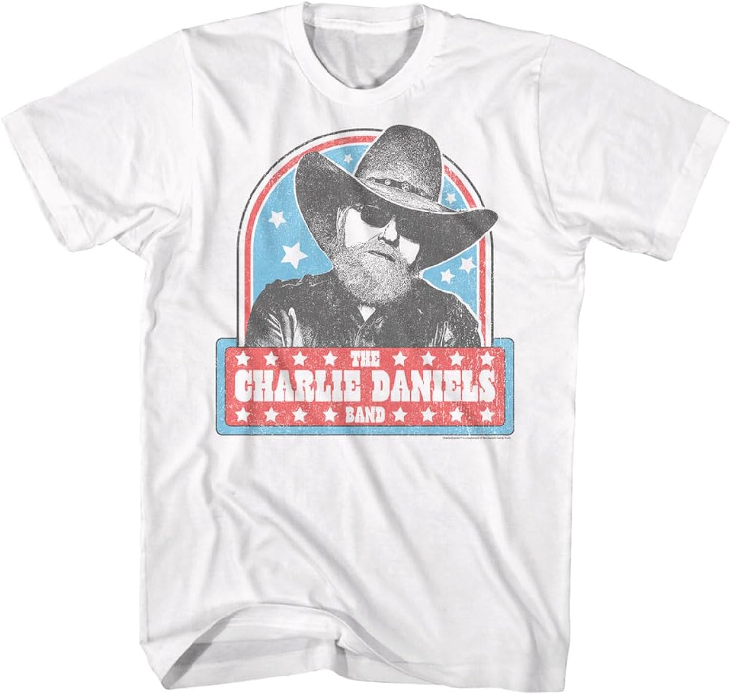 The Charlie Daniels Band Mens White Short Sleeve T Shirt Vintage Style Country Music Graphic Tees