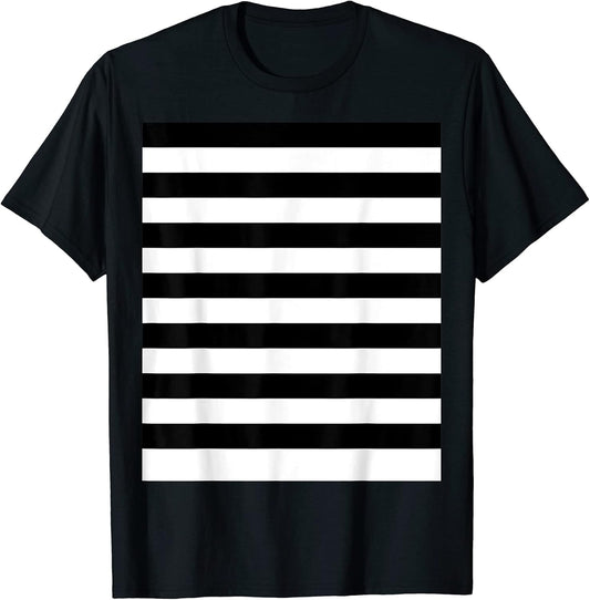 OP ART Design Black White Stripes Block Designer Space Age T-Shirt
