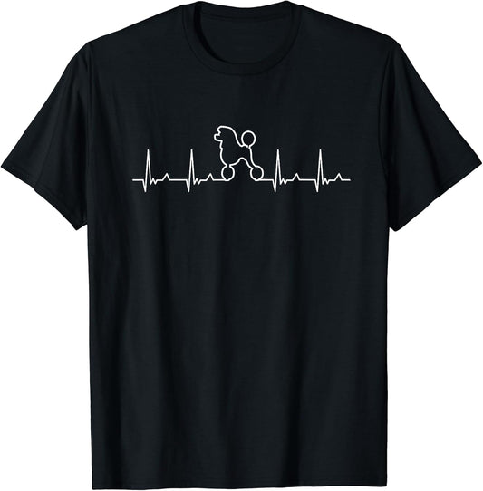 Poodle Heartbeat Line Dog Lover Men Women Kids T-Shirt