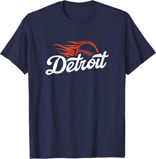 Detroit Baseball Vintage Minimalist Retro Baseball Lover T-Shirt