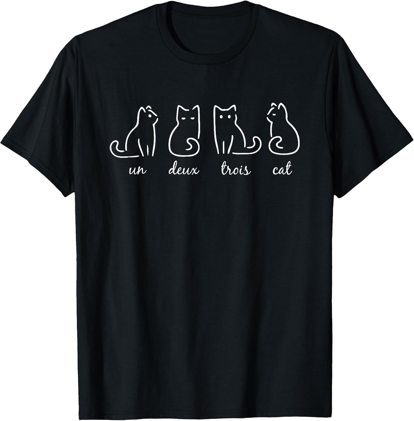 Un Deux Trois Cat Tee Cute Kitten Funny French Cat lover T-Shirt