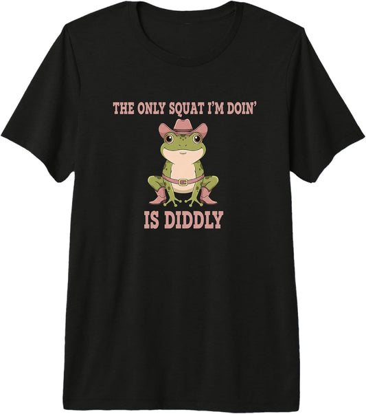 Funny Wellness Frog Cowboy Squat Pun Diddly Boot