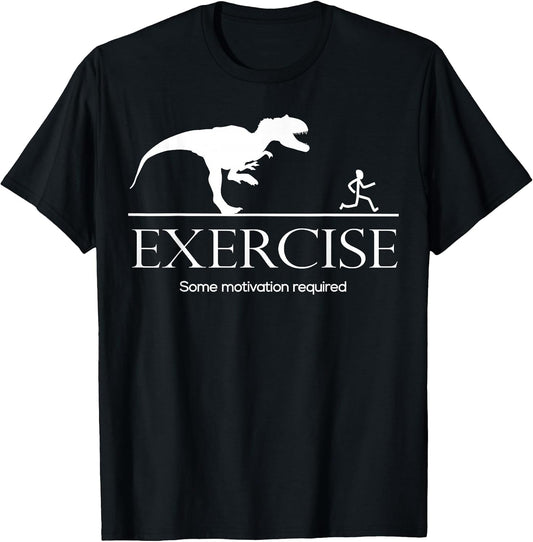 Exercise Motivation Required Funny T-Rex Graphic Gym Saying T-Shirt