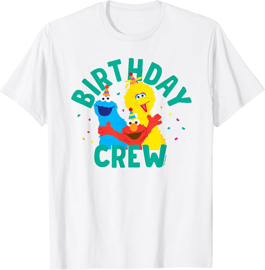 Elmo Big Bird Cookie Monster Birthday Crew T-Shirt