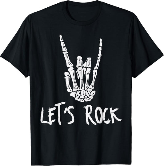 Skeleton Rocker Hand Punk Rock Music Men Boys Kids Youth T-Shirt