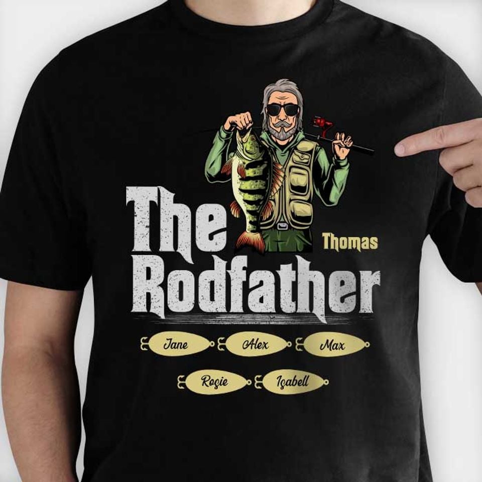The Rodfather - Gift for Dad - Personalized Unisex T-Shirt