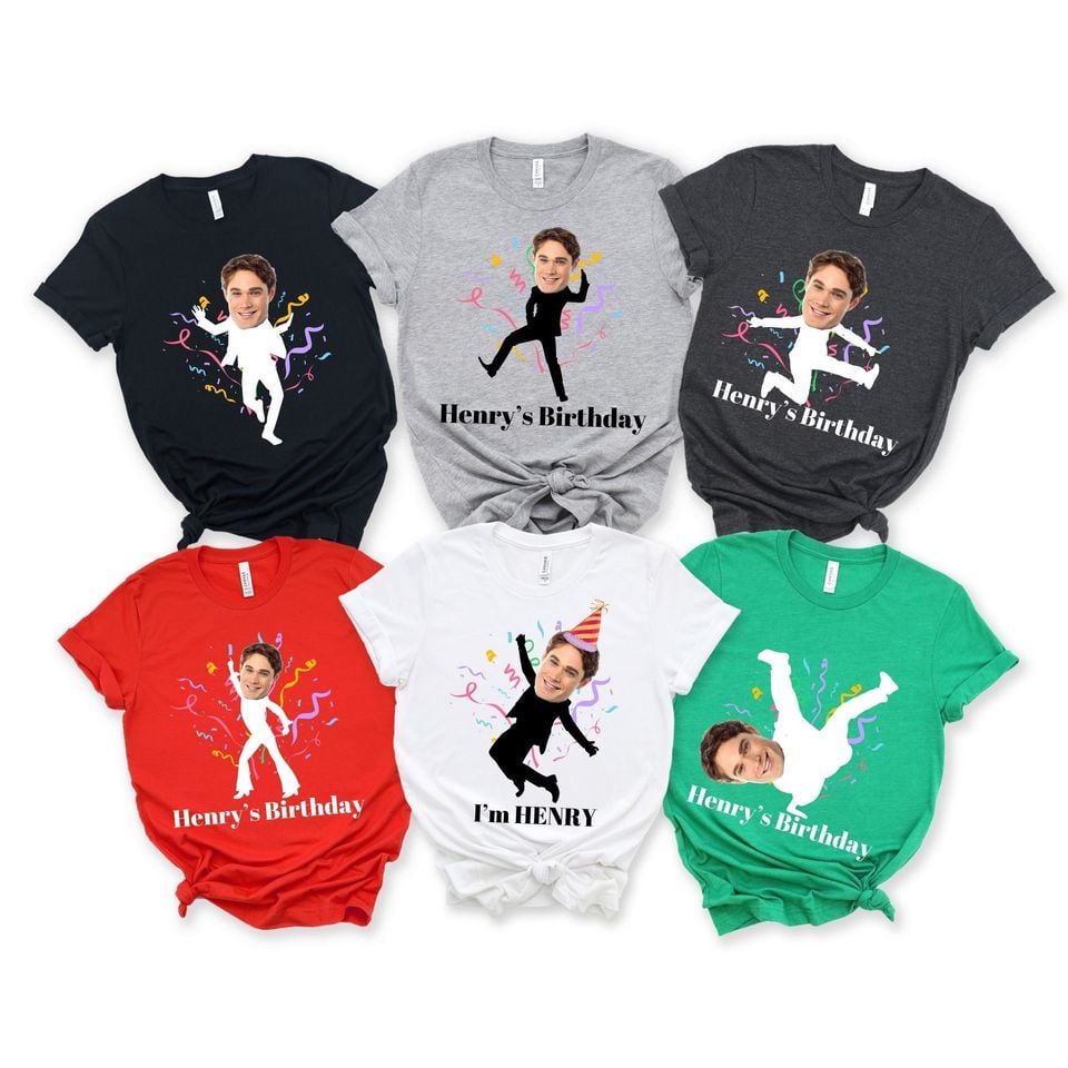 Custom Face stick figures Birthday Shirt, Birthday Photo Shirt