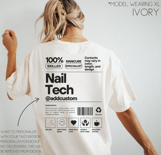 Custom Nail Tech Shirt, Nail Artist Gift Manicurist T-shirt