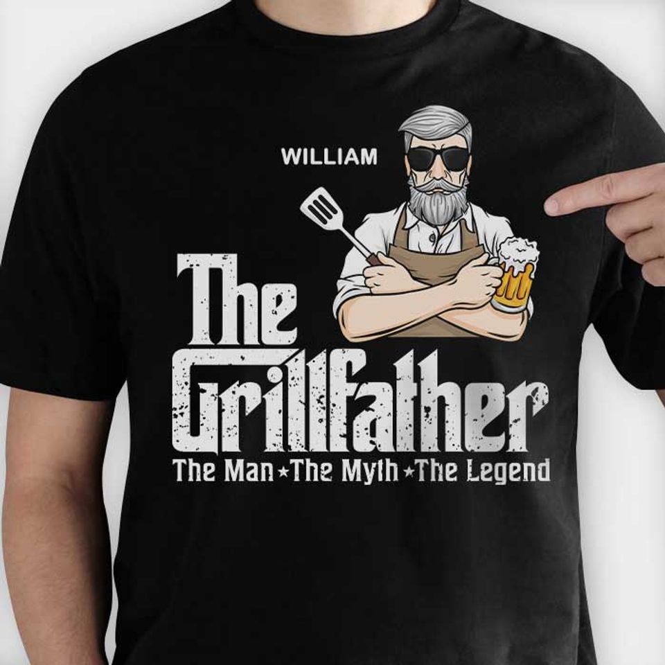 The Grillfather - Gift For Dad - Personalized Unisex T-Shirt