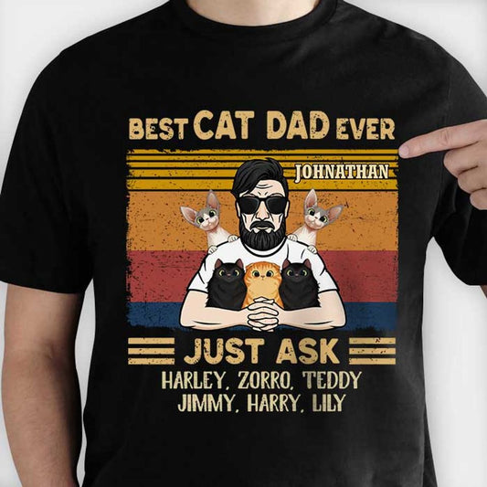 Best Cat Dad Ever - Gift for Dads - Personalized Unisex T-Shirt