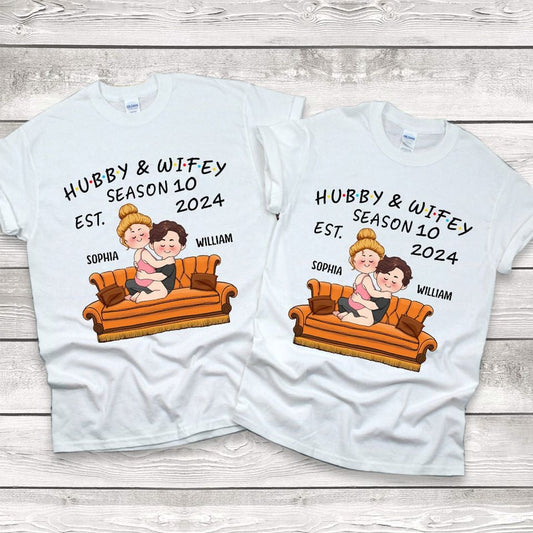 Hubby & Wifey - Personalized Husband And Wife T-shirt