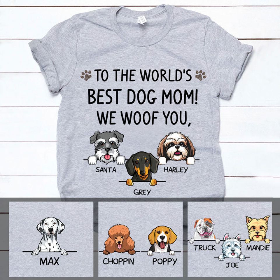 Best Dog Mom, I Woof You, For Dog Lovers, Personalized T-Shirt