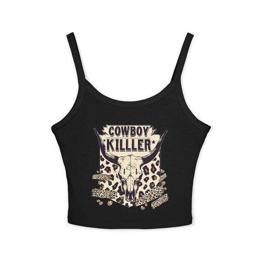 Boho Cow Skull Tank Top, Western Women's Summer
