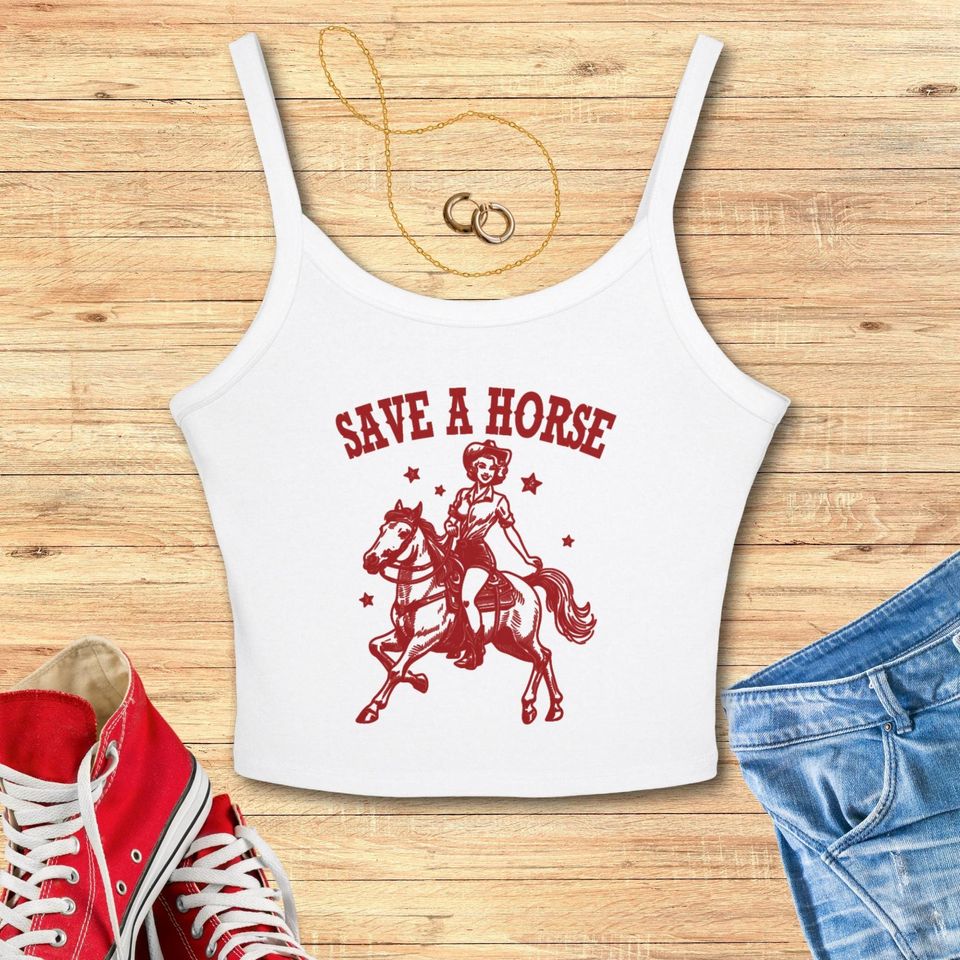 Save A Horse Spaghetti Strap Tank Top, Western Baby