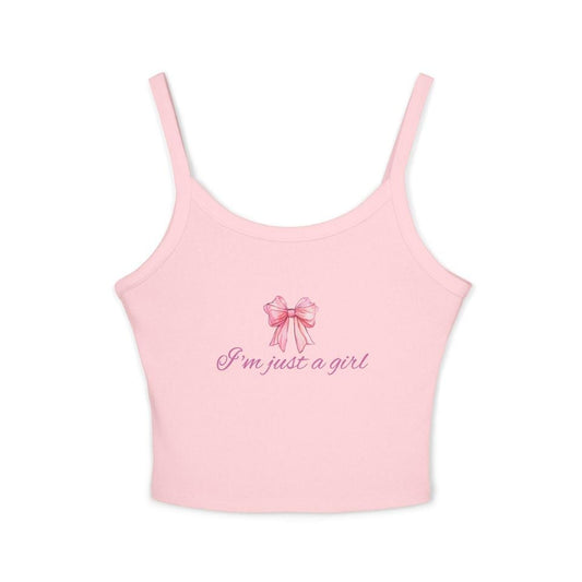 Coquette Pink Women's Spaghetti Strap Tank Top, Cute Summer Top