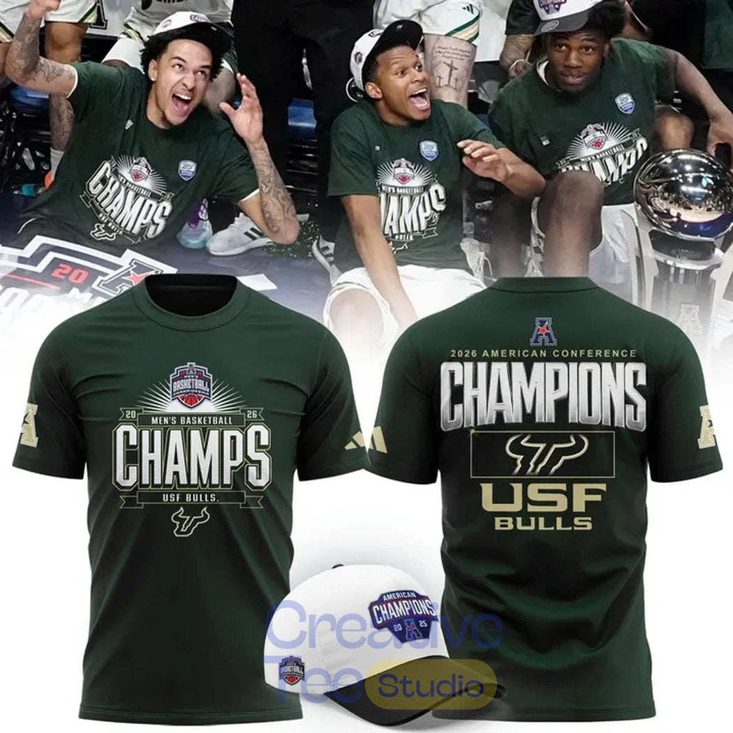 South Florida Bulls 2026 American Conference Men’s Basketball Tournament Champions T-Shirt