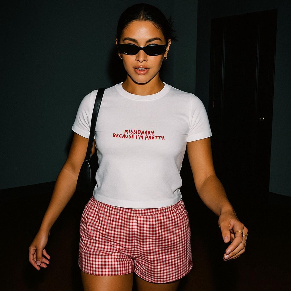 Missionary Because Im Pretty Baby Tee | 90s Style Funny Baby Tee
