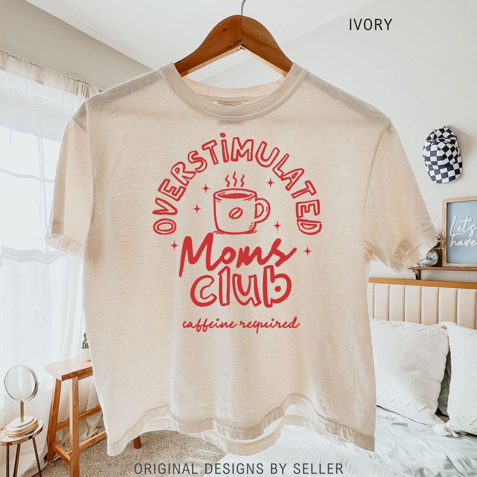Overstimulated Mom Boxy Tee, Gift for New Moms