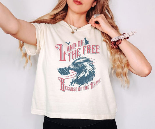 Retro 4th of July Women's Boxy Tee, Patriotic Boxy Tee
