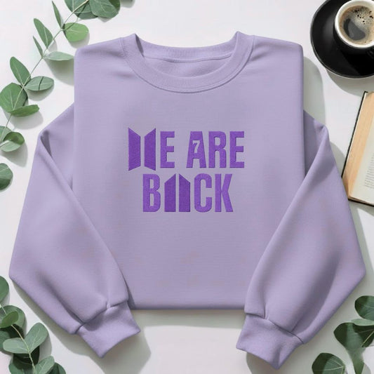 Embroidered BTS's World Tour We Are Back Sweatshirt, Concert Crewneck, Kpop Fan Gift