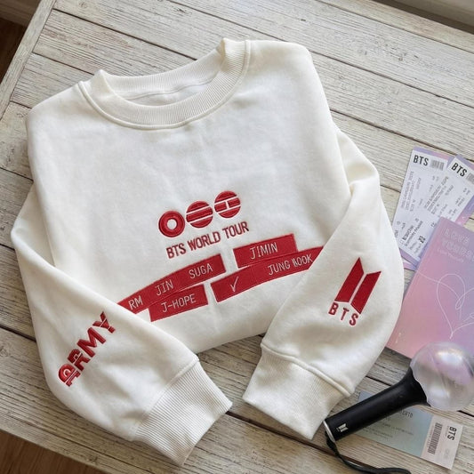 Embroidered BTS World Tour BTS's Arirang Sweatshirt - Crewneck Concert Outfit for Kpop Fans